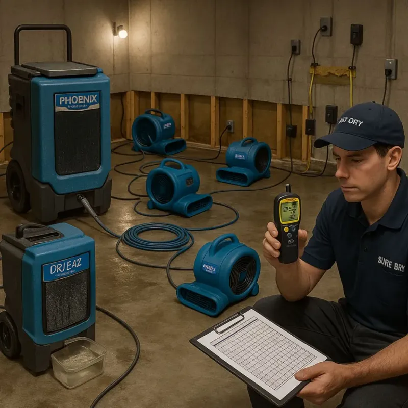 Structural Drying and Dehumidification process in Belford, NJ